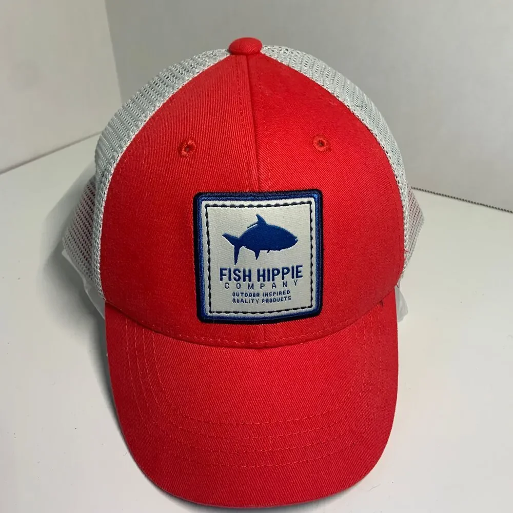 Fish Hippie Company Red Youth  Snapback Hat READ